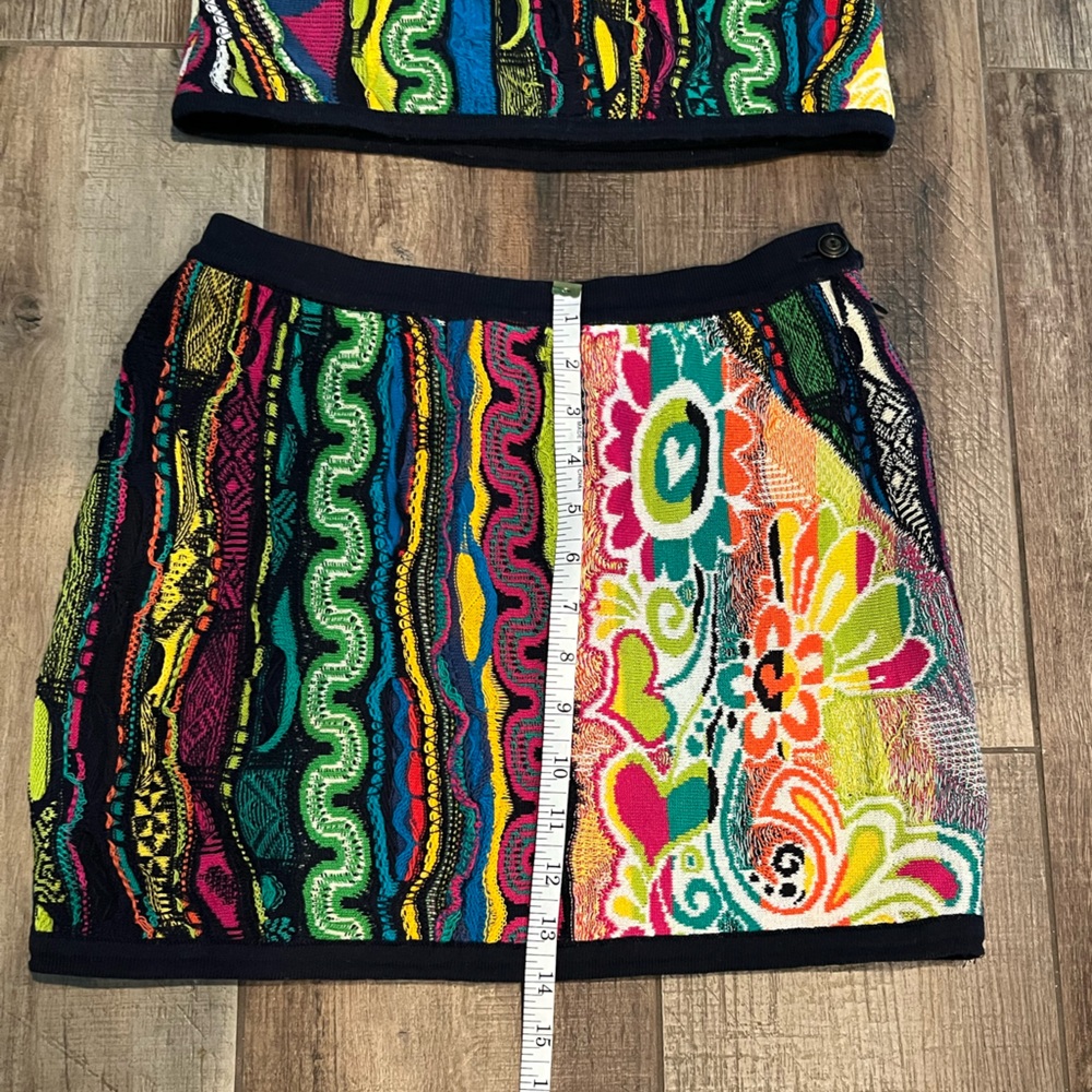 *SOLD* Vintage COOGI multicolor 2 piece Bodycon mini skirt and halter top dress - Picture 10 of 16
